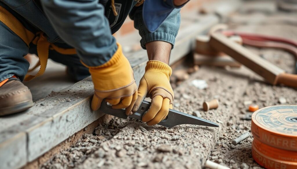 A detailed close-up view of various foundation repair pricing methods, displayed on a clean, minimalist table or surface. The foreground features a range of construction materials, tools, and equipment associated with foundation repair, such as cement, rebar, jacks, and sealants, arranged in an organized manner. The middle ground showcases different pricing charts, graphs, and infographics illustrating the cost breakdown for various foundation repair techniques, including piering, mudjacking, and epoxy injection. The background is a soft, neutral-toned environment, allowing the pricing information to take center stage. Warm, diffused lighting casts subtle shadows, creating depth and a sense of professionalism. The overall composition conveys a comprehensive, data-driven approach to foundation repair pricing in a clear, informative manner.