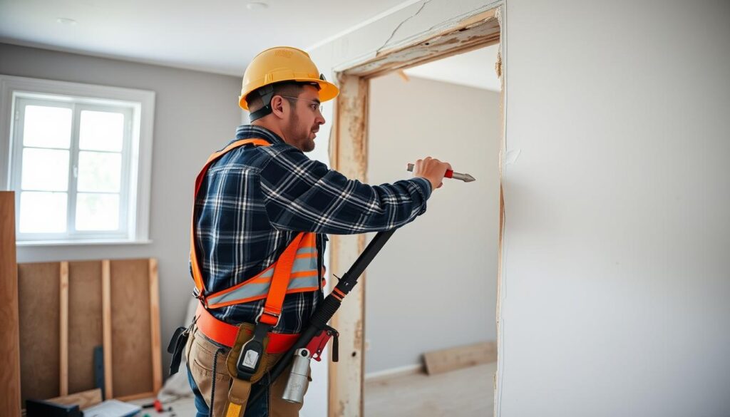 A detailed cost breakdown of a load-bearing wall removal, showcased on a clean white background. The foreground displays a comprehensive table outlining the various expense categories, such as demolition, structural reinforcement, electrical, plumbing, and finishing work. The middle ground features architectural blueprints and 3D renderings, highlighting the technical aspects of the project. The background subtly incorporates construction materials, tools, and a neutral color palette to create a professional, informative atmosphere. Crisp lighting and a slight depth of field draw the viewer's attention to the key details. The overall composition conveys a sense of practicality and data-driven insights for homeowners considering structural changes.