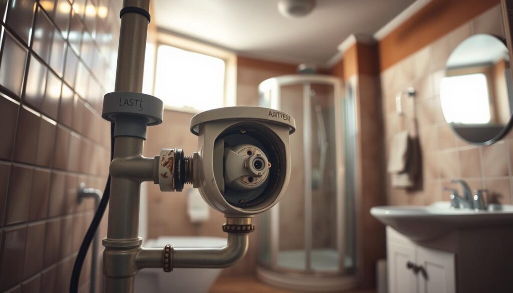 A detailed, realistic image of a South African bathroom interior, showcasing a flush system in need of repair. The room is well-lit, with soft, warm lighting from overhead fixtures and natural sunlight filtering in through a window. The flush system is prominently featured in the foreground, its worn and damaged components clearly visible. The surrounding tiles, vanity, and other bathroom fixtures provide context and a sense of place. The overall mood is one of practicality and functionality, highlighting the importance of maintaining a properly functioning flush system in a South African home. A detailed, realistic image of a South African bathroom interior, showcasing a flush system in need of repair. The room is well-lit, with soft, warm lighting from overhead fixtures and natural sunlight filtering in through a window. The flush system is prominently featured in the foreground, its worn and damaged components clearly visible. The surrounding tiles, vanity, and other bathroom fixtures provide context and a sense of place. The overall mood is one of practicality and functionality, highlighting the importance of maintaining a properly functioning flush system in a South African home.