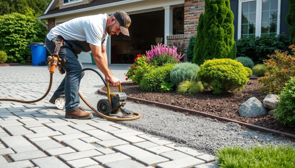 A neatly arranged driveway paving cost breakdown, showcasing a variety of materials and factors that influence the overall expense. In the foreground, a selection of paving stones, gravel, and concrete samples are displayed, highlighting the range of options available. In the middle ground, a detailed cost chart outlines the per-square-meter pricing for different paving materials, labor, and additional considerations such as site preparation and drainage. The background features a serene, lush suburban landscape, with a well-manicured lawn and a few tall trees, setting the scene for a typical South African residential environment. The lighting is natural and softly diffused, creating a warm and inviting atmosphere. The overall composition emphasizes the practical and informative nature of the image, catering to the needs of South African homeowners considering driveway paving projects. A neatly arranged driveway paving cost breakdown, showcasing a variety of materials and factors that influence the overall expense. In the foreground, a selection of paving stones, gravel, and concrete samples are displayed, highlighting the range of options available. In the middle ground, a detailed cost chart outlines the per-square-meter pricing for different paving materials, labor, and additional considerations such as site preparation and drainage. The background features a serene, lush suburban landscape, with a well-manicured lawn and a few tall trees, setting the scene for a typical South African residential environment. The lighting is natural and softly diffused, creating a warm and inviting atmosphere. The overall composition emphasizes the practical and informative nature of the image, catering to the needs of South African homeowners considering driveway paving projects.