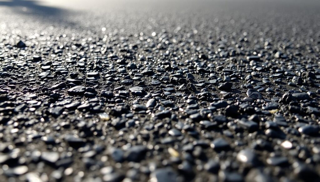 A professional tar surfacing quote presented in a clean, minimalist style. In the foreground, a high-quality close-up image of a smooth, freshly laid black asphalt surface, glistening under soft, directional lighting that accentuates its texture and sheen. In the middle ground, a simple yet informative price quotation displayed on a neutral background, conveying the cost per square meter in a clear, legible typeface. The background is subtly blurred, keeping the focus on the asphalt and pricing details. The overall composition and lighting create a sense of quality, precision, and professionalism befitting the subject matter.