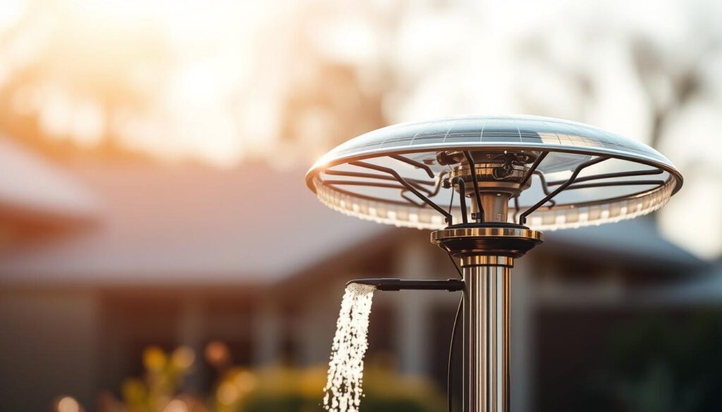 A transparent solar geyser installation in a serene, well-lit setting. A crisp, high-quality close-up showcases the intricate components and sleek design of the system, conveying its advanced technological prowess. The geyser stands prominently in the foreground, surrounded by a softly blurred background that hints at a residential or commercial environment. Warm, natural lighting bathes the scene, creating a sense of reliability and professionalism. The image communicates the competitive pricing and quality craftsmanship of this independent handyman service, making it an ideal visual accompaniment to the article's section on solar geyser installation pricing.