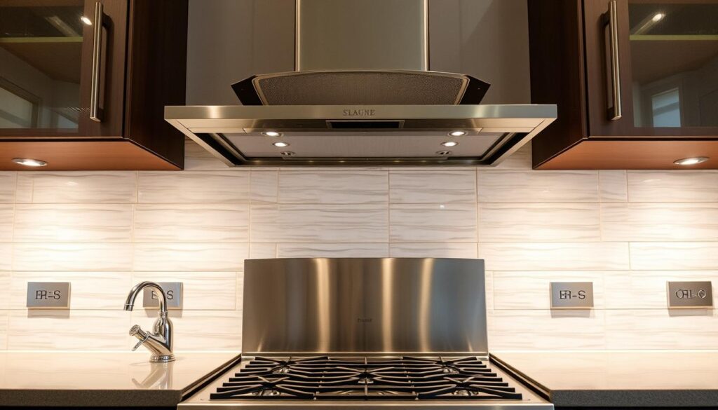 a professional kitchen with a stainless steel stove installed, showcasing the installation process and cost in the Gauteng region. The stove is set against a tiled backsplash, with gleaming chrome fixtures and elegant cabinetry surrounding it. Diffused lighting illuminates the scene, creating a warm and inviting atmosphere. The camera angle provides a detailed view of the stove's features, highlighting the installation quality and showcasing the typical cost for such a setup in the Gauteng areas of Johannesburg, Sandton, and Pretoria.